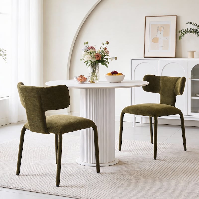 Modern Dining Chairs Set of 2, 18.9"Wx18.5"D Contemporary Fabric Side Chairs
