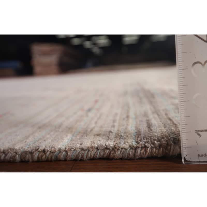 Striped Gabbeh Indian Area Rug Handmade Wool Carpet - 9'0"x 11'8"