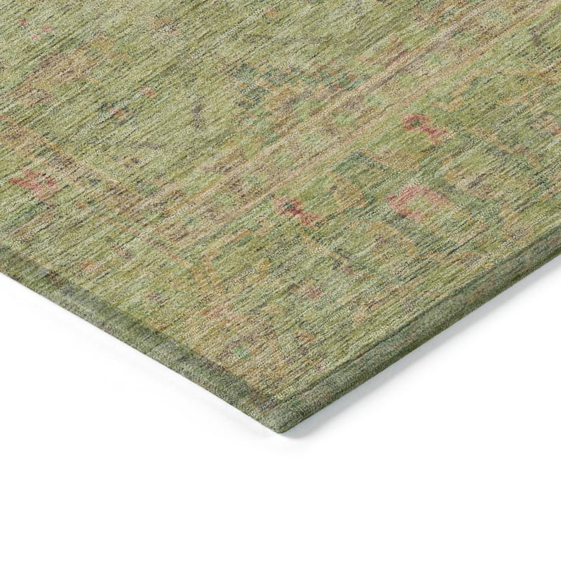 Machine Washable Indoor/ Outdoor Distressed Traditional Chantille Rug