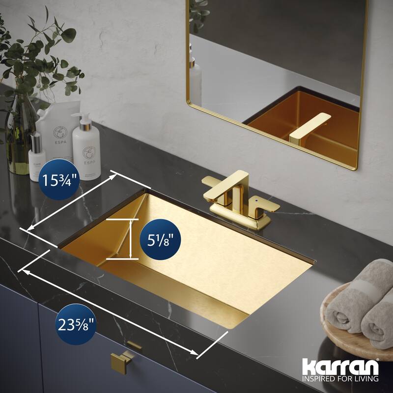 Karran Cinox Stainless Steel Rectangular Undermount Sink