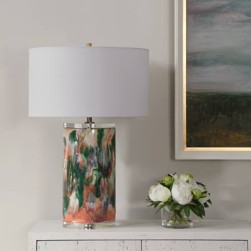 Uttermost Verdant Multi-Colored Table Lamp - 27.75" H X 18" W X 18" D
