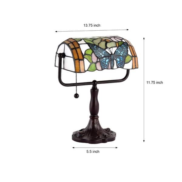 Tiffany Style Banker Butterfly Desk Lamp