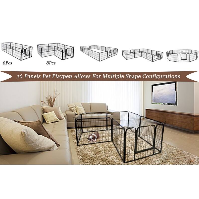 Large Metal Puppy Dog Run Fence Indoor and Outdoor Use