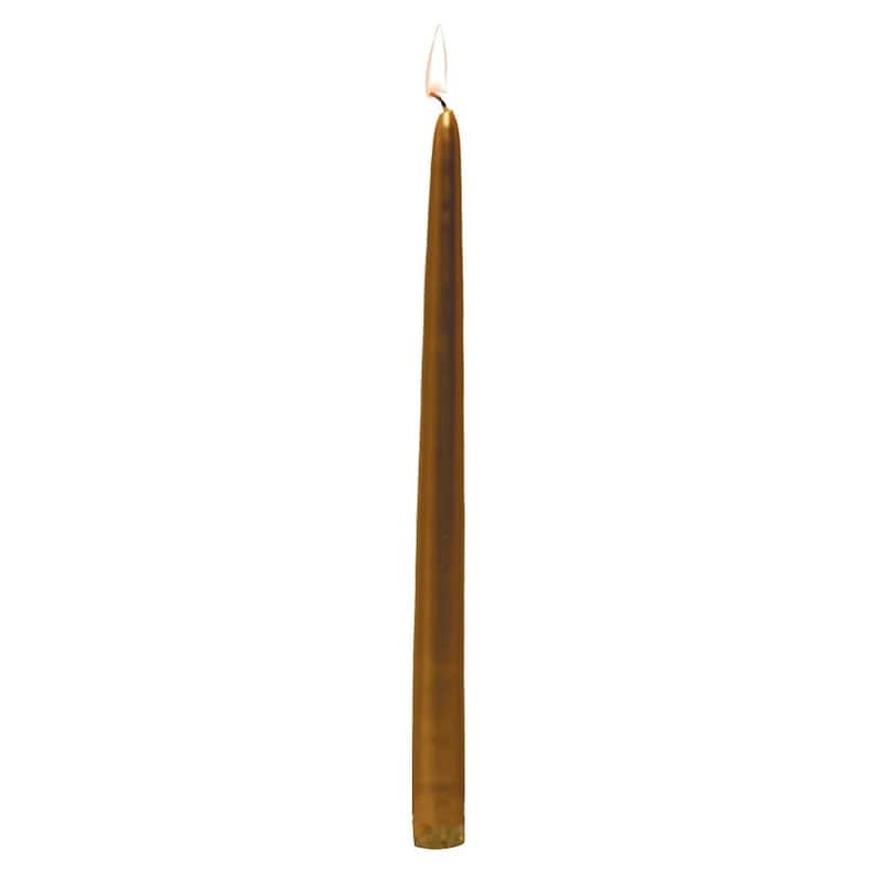 Metallic Gold Taper Candles (Set of 12) - Gold