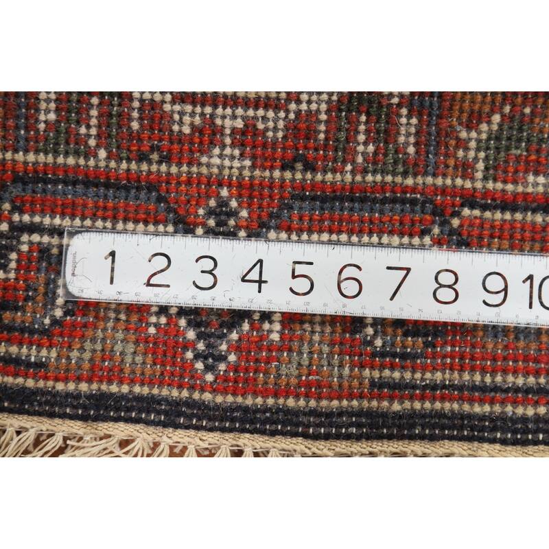 Hand Knotted Oriental 100% Wool Carpet Traditional Medallion Navy Blue & Blues Heriz (serapi) Area Rug - 3' 0'' X 2' 0''