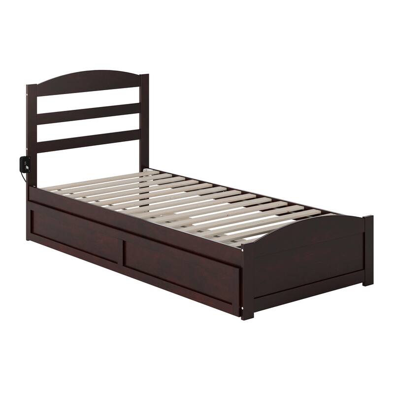 Warren Solid Wood Platform Bed with Footboard and Twin XL Trundle