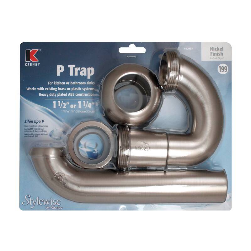 Keeney K400 Decorative 1.5 or 1.25 x 1.25 ABS P-Trap