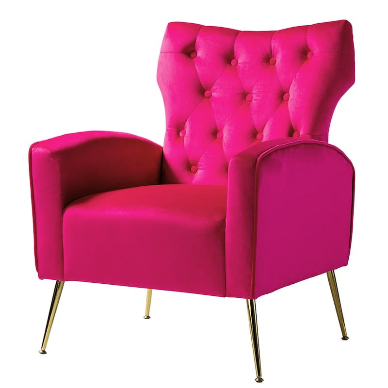 Abadiana Accent Tufted Chair with Metal Base by HULALA HOME