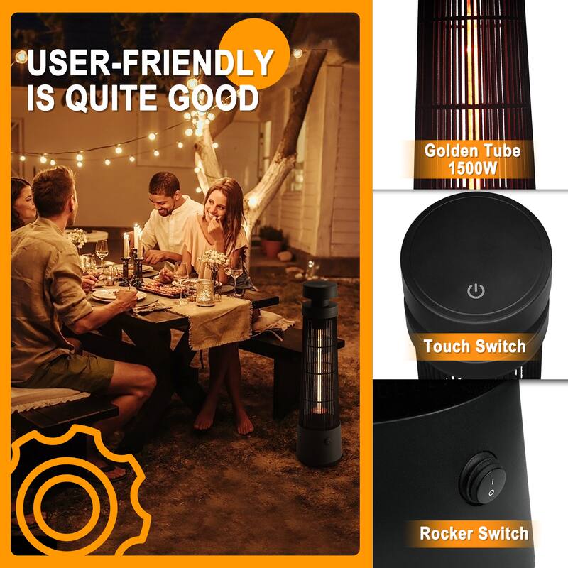 1200W Electric Freestanding Outdoor Infrared Portable Patio Heater 4100 BTU