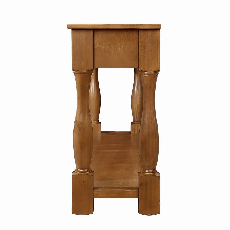 63inch Long Wood Console Table with 3 Drawers and 1 Bottom Shelf