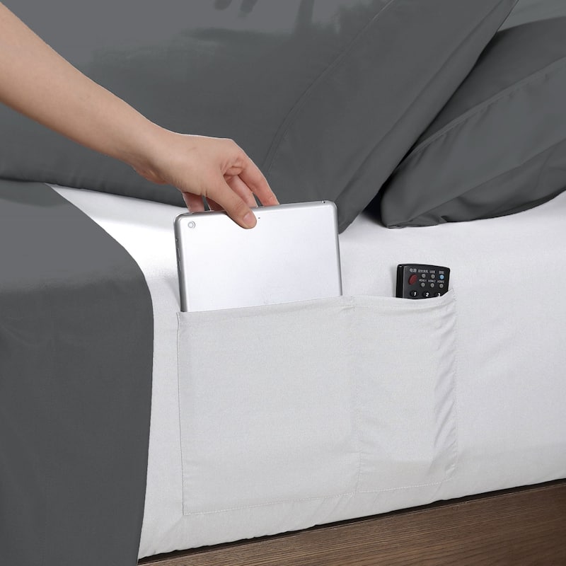 Swift Home 14-Inch Deep Pocket Soft Microfiber Storage Pocket Fitted Sheet - WHITE - Twin