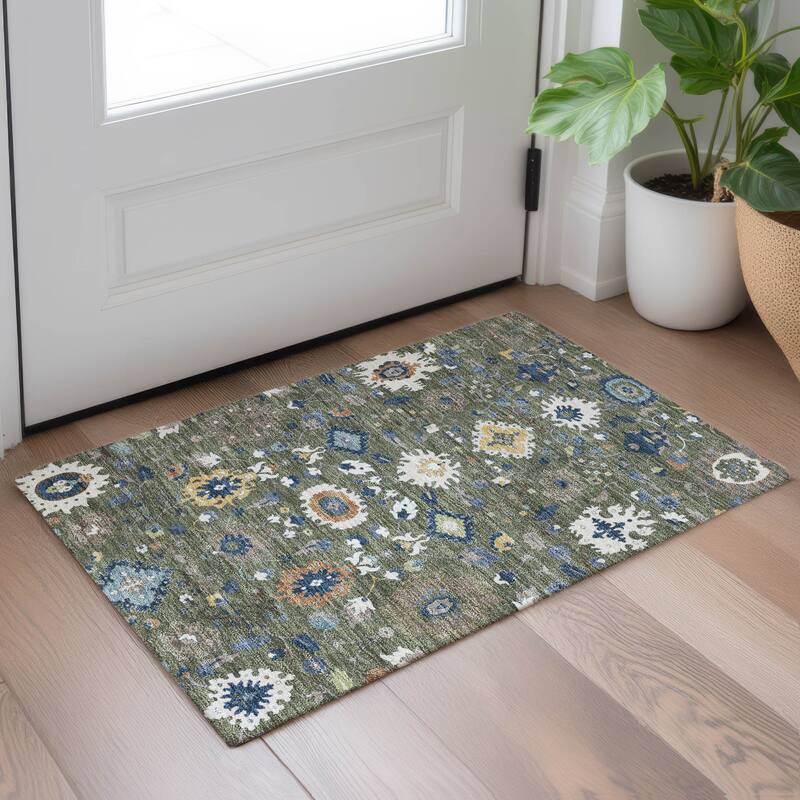 Machine Washable Indoor/ Outdoor Traditional Marci Chantille Rug