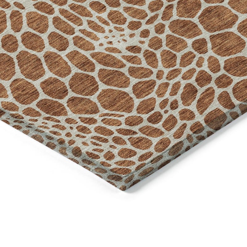Machine Washable Indoor/ Outdoor Chantille Animal Print Rug