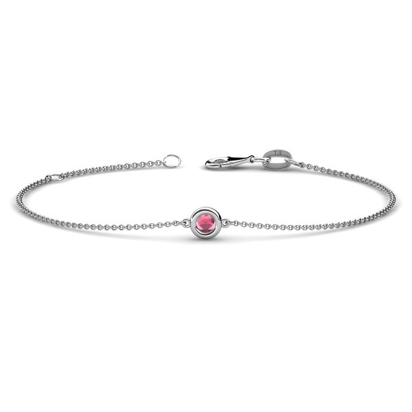 TriJewels Gemstone Solitaire Station Minimalist Bracelet 14K Gold. Opens flyout.