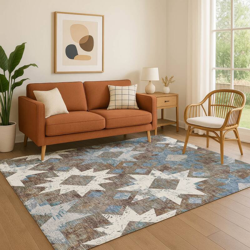 Premium Washable Super Soft Global Imprints Mayfield Rug - Brown - 10' x 14'