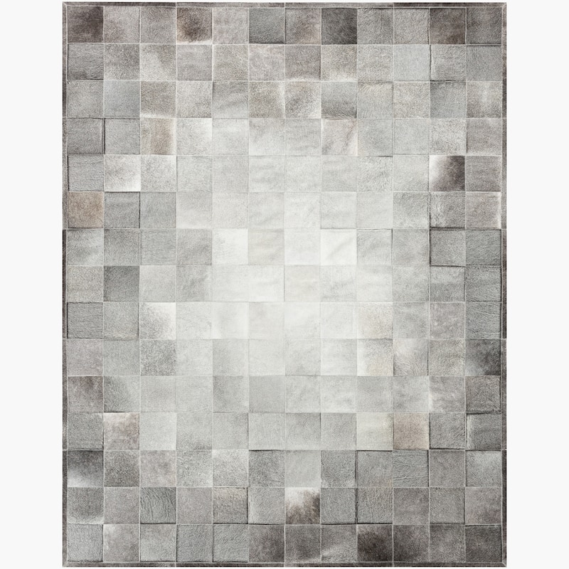 Ben Soleimani South American Cowhide Tile Hand Woven Rug - 6' x 9' - Steel