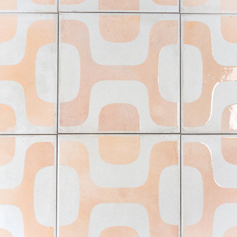 Cadence 8x8 White Faded Terracotta Porcelain Square Motif Wall and Floor Tile (12.49 sq ft/case) - 29 Pack