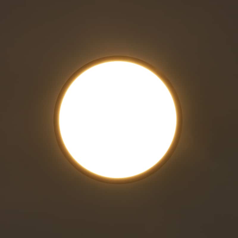 7.87 in. Modern Matte Black Round LED 3000K Warm Light Wall Sconce - 7.87 in. W x 3.35 in. H