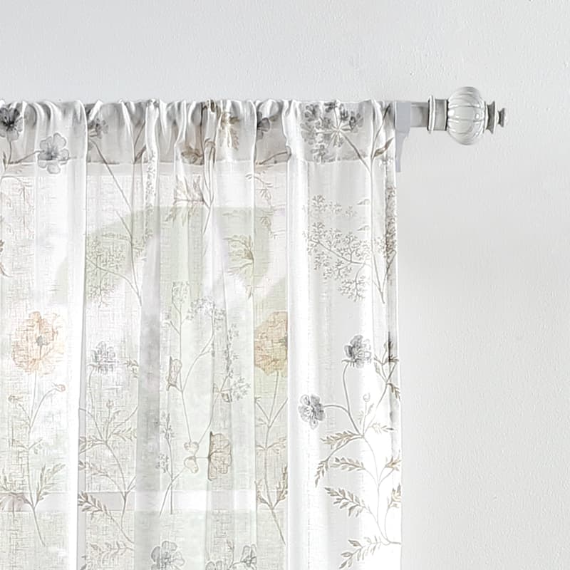 Martha Stewart Martha's Garden Floral Semi-Sheer Curtain Panel Pair