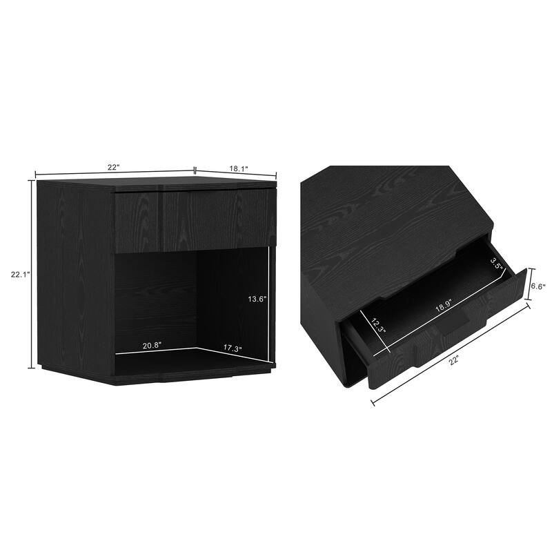 Manhattan Comfort Clive 22 Inch 1 Drawer Nightstand