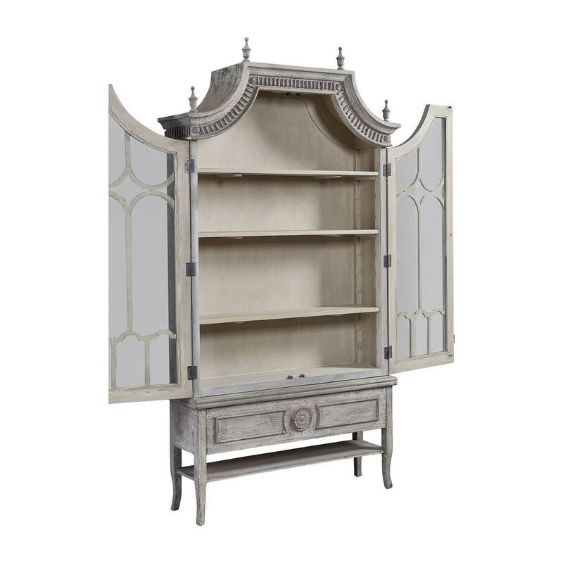 Furniture Classics Reims Cathedral 93" 2-Door Storage Cabinet, Charcoal