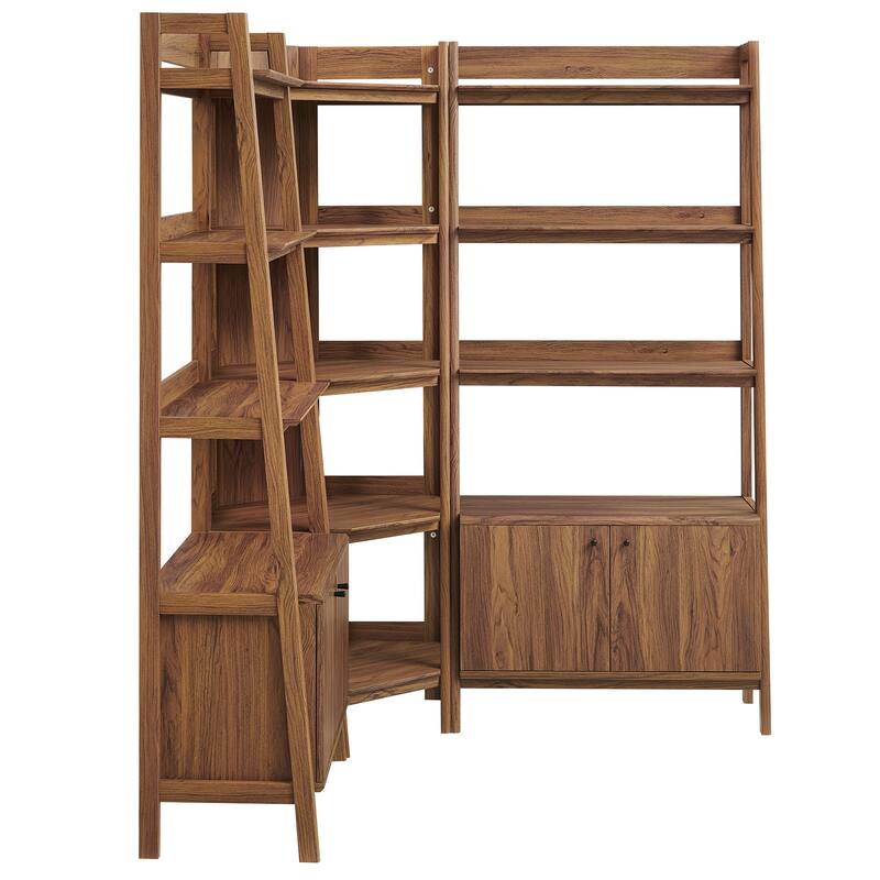 Bixby 3-Piece Corner Bookshelf Set with Wide Bookshelves