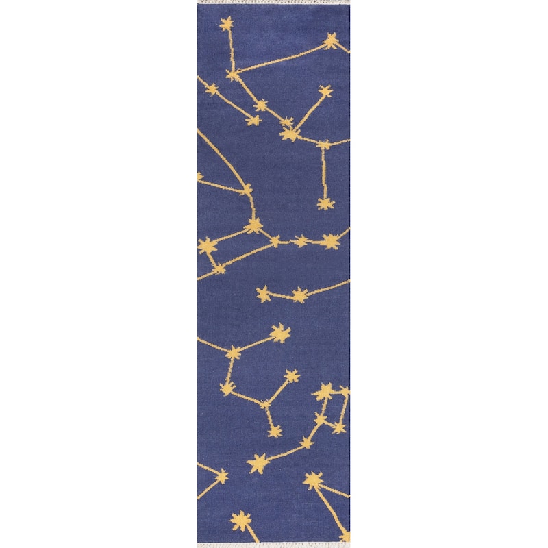 Novogratz by Momeni Jem Stella Hand Woven Flatweave Rug - 2' 3" x 8' - Navy - Runner
