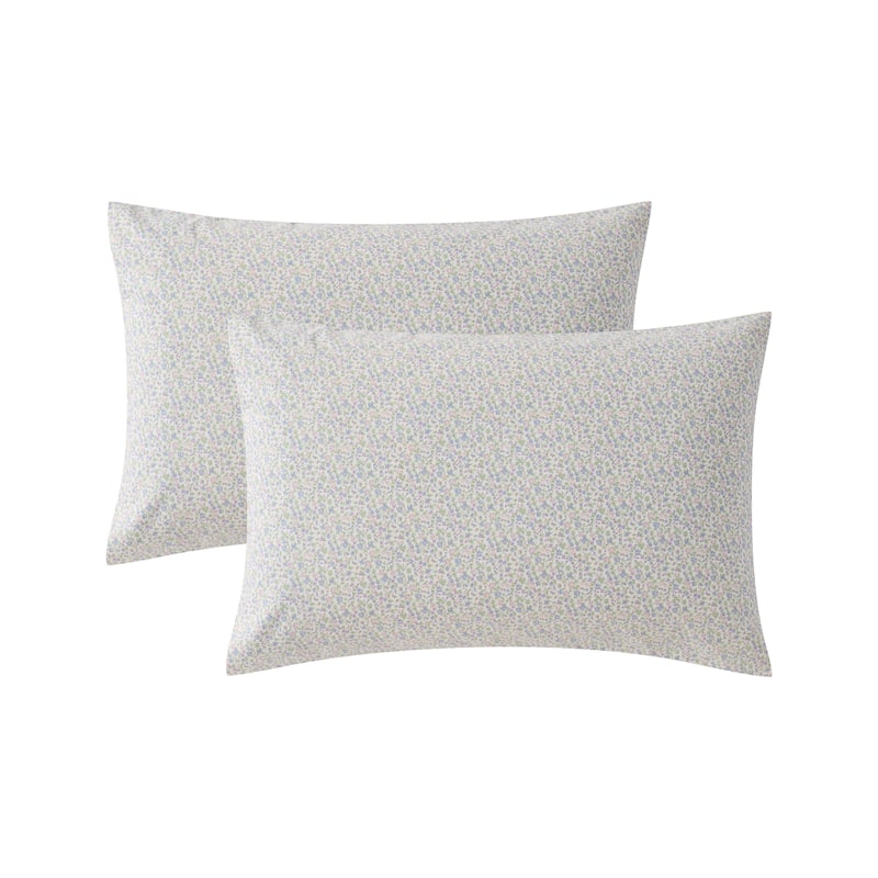 Laura Ashley Soft & Breathable Cotton Percale Deep-Pocket Sheet Set. - King Pillowcase - Emogene Purple