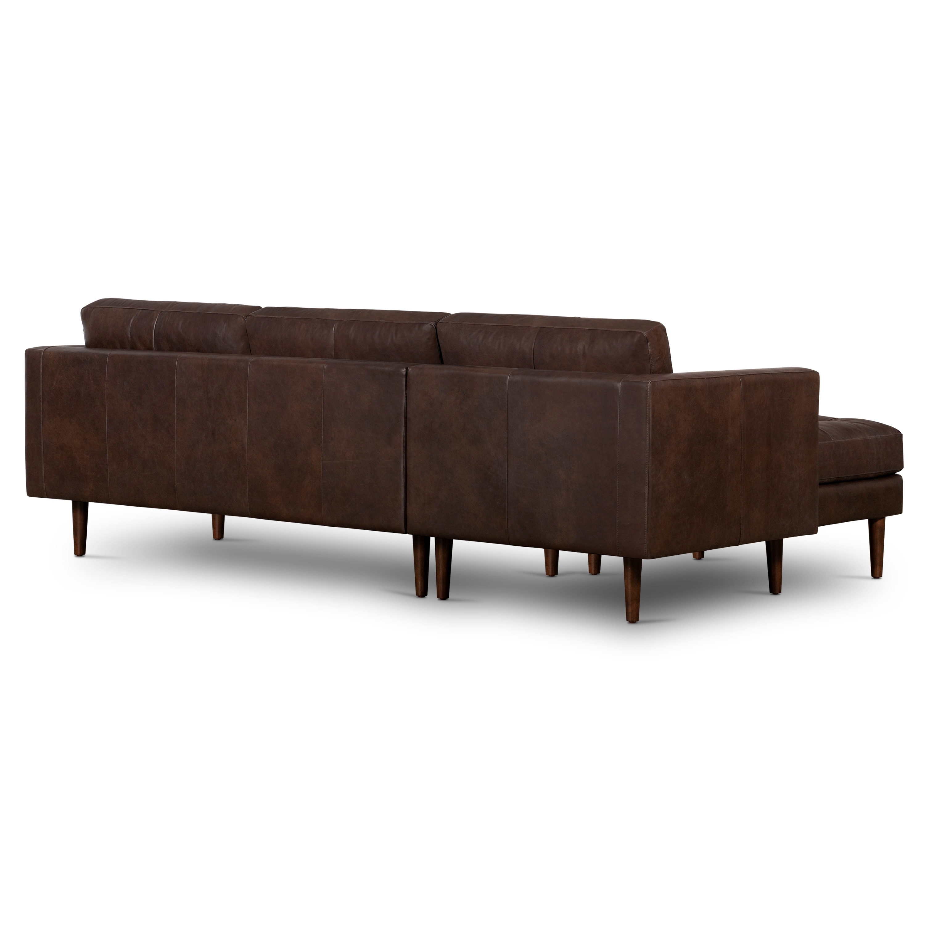 Poly and Bark Napa Left Sectional Sofa Genuine Italian Leather