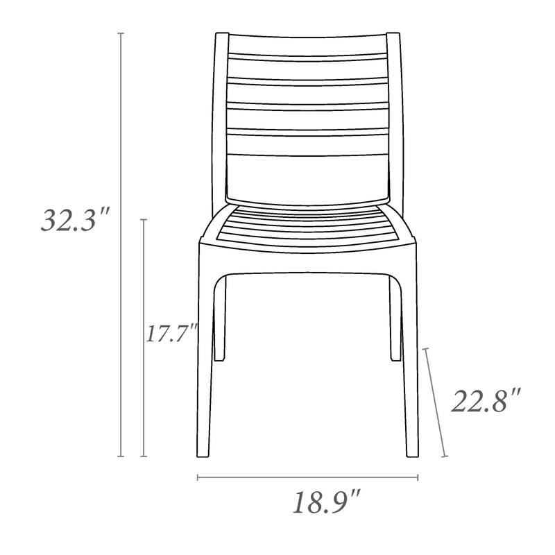 33" Brown Refined Patio Dining Chair