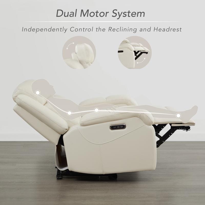 Spruce & Spring Hadlee Genuine leather Reclining Sofa with Multi-Function Console.