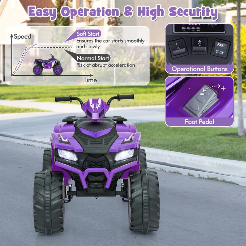 Gymax Kids Ride-On ATV 24V Battery Powered Electric Vehicle w/