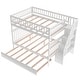 preview thumbnail 8 of 15, Pine Full over Full Bunk Bed with Trundle and Staircase-92.9''L*57.9''W