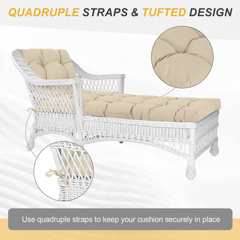 Aoodor 76" x 22" x 5.1" Polyester Tufted Chaise Lounge Cushion