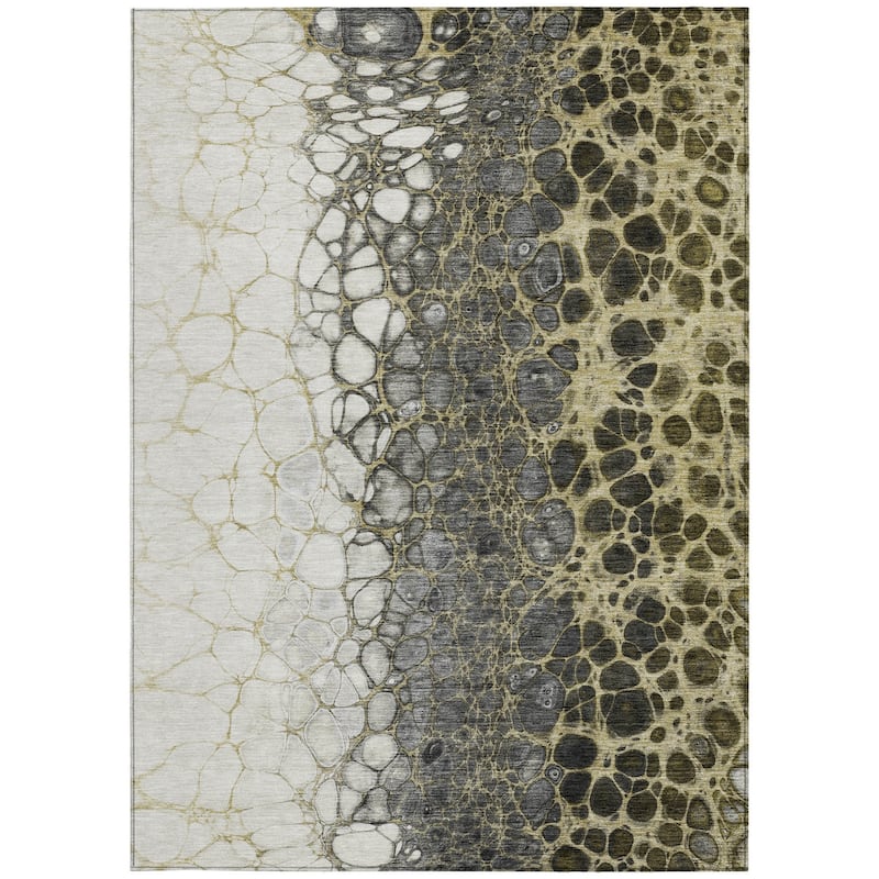 HomeRoots Abstract Transitional Rectangle Outdoor Rug