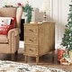 preview thumbnail 9 of 26, Fully Assembled Narrow End Table, Solid Wood Side Table with 3 Drawers, Vintage Nightstand Slim Bedside Table for Small Spaces