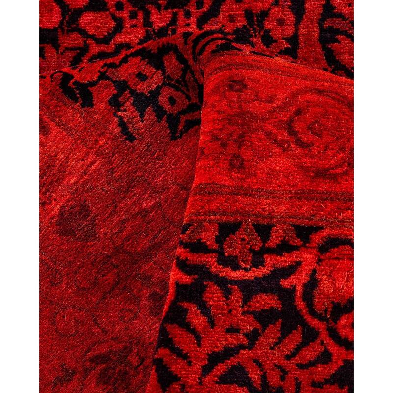 Contemporary Overdyed Wool Hand Knotted Runner - 3' 0" x 9' 0"