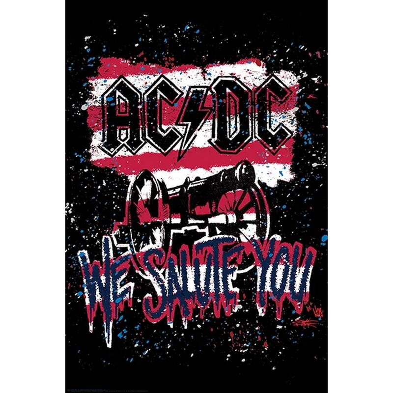 We Salute You AC/DC Stephen Fishwick Art Poster - 24 x 36 Inch