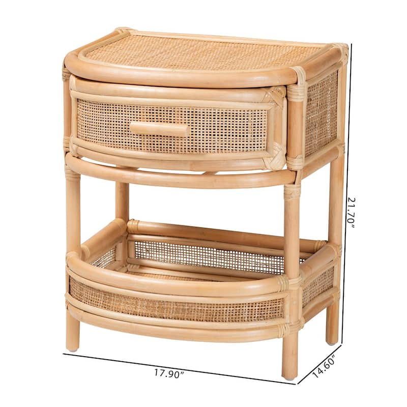 Divitia Bohemian Natural Rattan 1-Drawer Nightstand