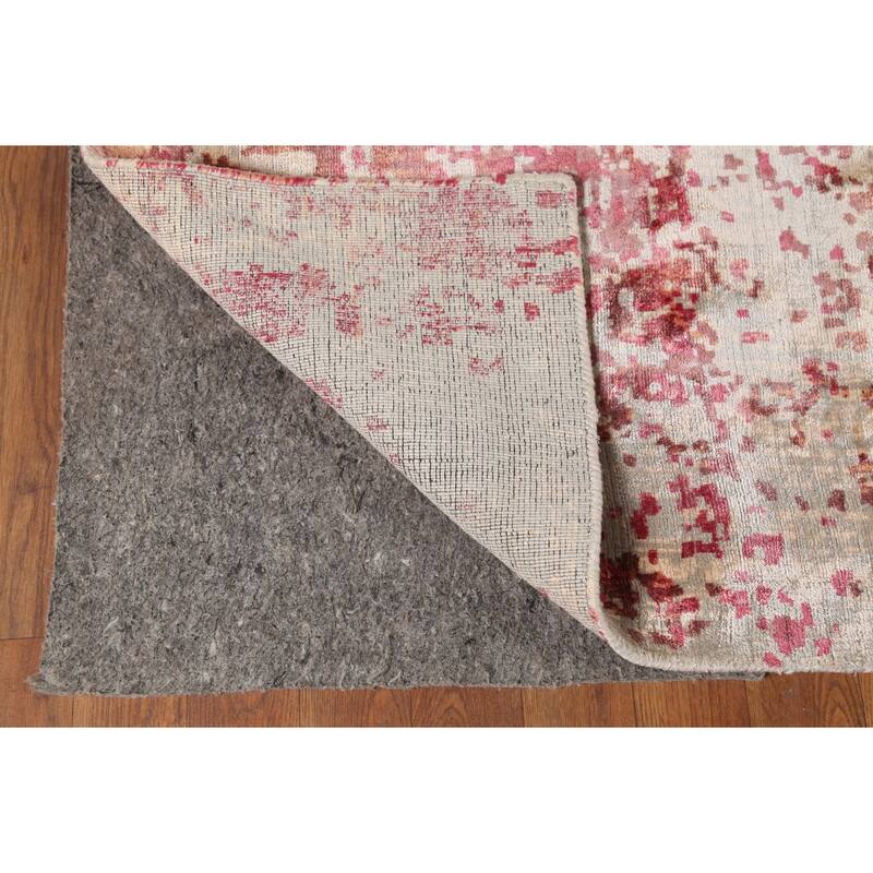 All-Over Modern Abstract Area Rug Hand-Knotted Wool Carpet - 8'5"x 9'11"