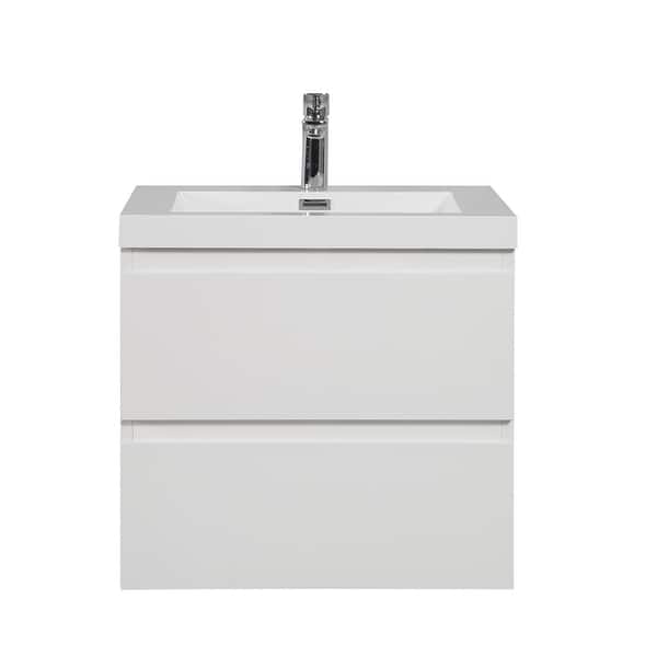 slide 2 of 171, CASAINC Floating Bathroom Vanity with Resin Top Basin and Soft Closing Drawers