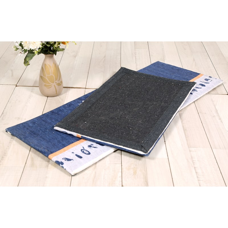 Luxurious Woven Cotton Cushioned Thick Kitchen Mat Rug - Anti-Fatigue, Anti-Skid, - 18''x30''