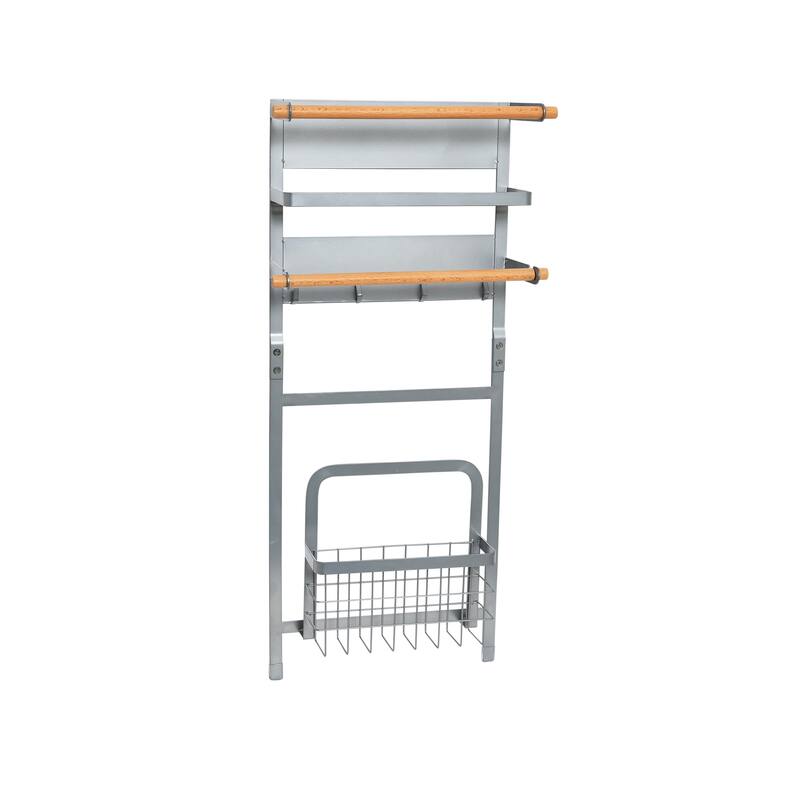 Household Essentials Metal Magnetic Organizer Rack - 12.3"L x 4.5"W x 26.4"H - Grey