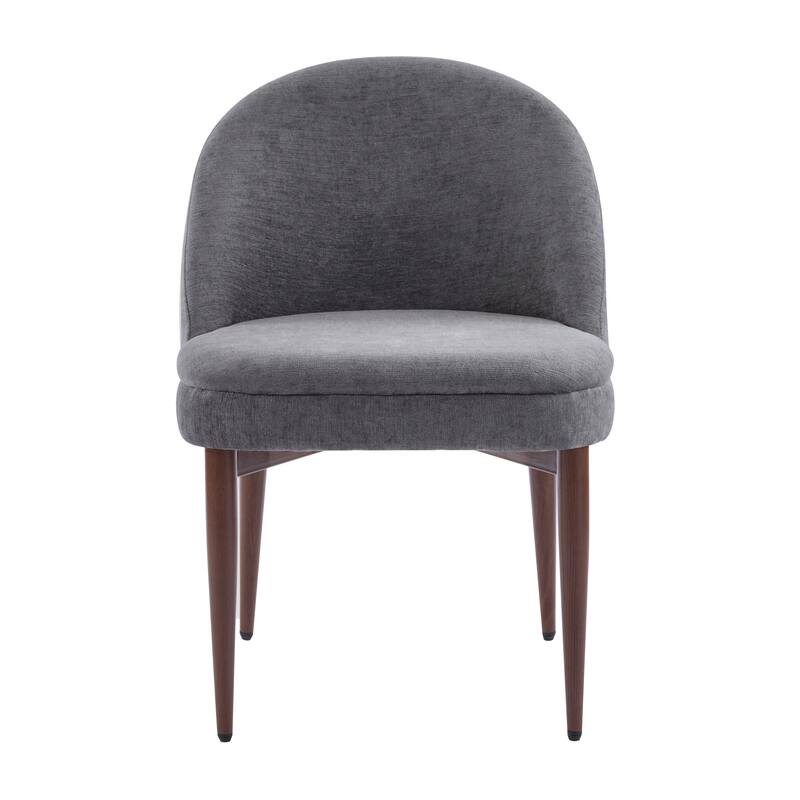 Roomfitters Modern Fabric Upholstered Dining Chair with Iron Legs, Comfortable Padded Accent Seating for Home Dining, Grey