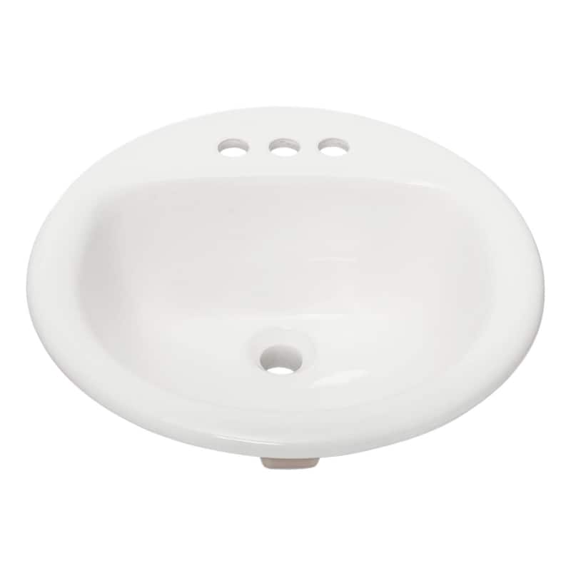 Fine Fixtures Ceramic 20.5-inch Drop-in Self Rimming Bathroom Sink