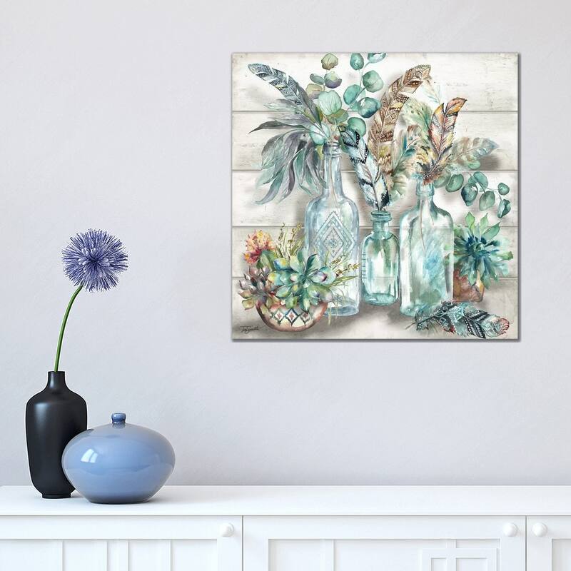 iCanvas "Tribal Feathers Still Life" by Tre Sorelle Studios Canvas Print - 18x18x1.5