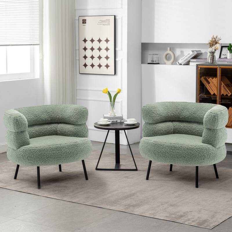 XINMICS Modern Accent Chair Upholstered Armchair for Living Room, Bedroom