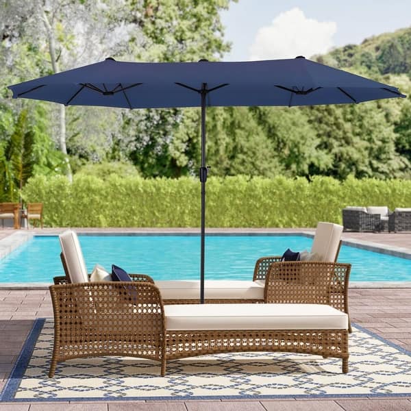13 ft. Steel Outdoor Double Sided Market Patio Umbrella with UV Sun Protection and Easy Crank - Bed Bath & Beyond - 40621363 13 ft. Steel Outdoor Double Sided Market Patio Umbrella with UV Sun Protection and Easy Crank - Bed Bath & Beyond - 40621363
