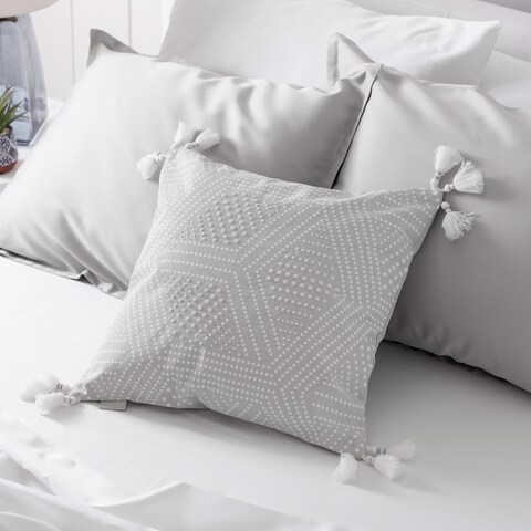 Martha Stewart Piper Beaded Dec Pillow Cover (Quiet Grey)