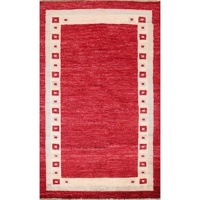 Gabbeh Kashkoli Wool Oriental Area Rug Hand-knotted Geometric Carpet - 3'2" x 5'1"
